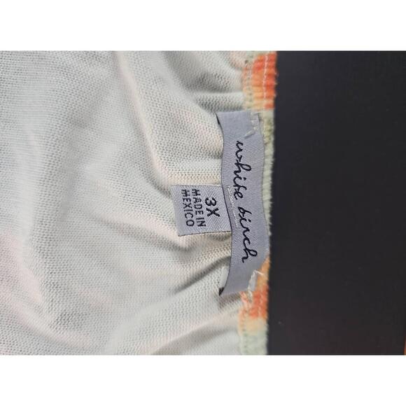 White Birch  Light Green Floral Bell Sleeve Peasant Top 3X Womens - Picture 4 of 6